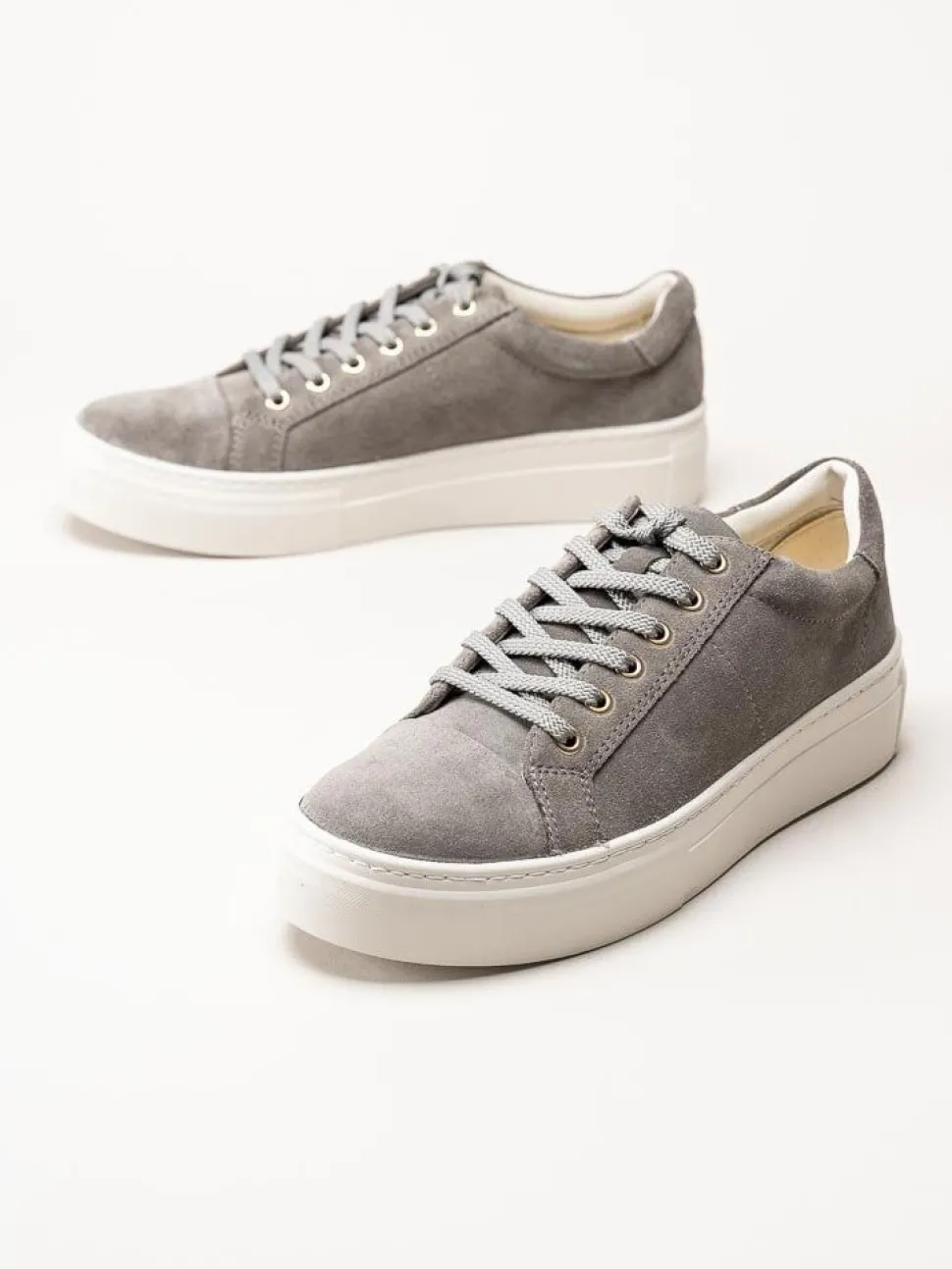 Vagabond - Zoe Platform - Grå platåsneakers i mocka