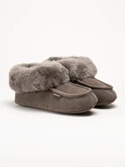 Wollies - Classico Suede - Bruna slip on fårskinnstofflor
