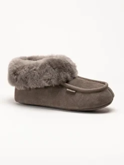 Wollies - Classico Suede - Bruna slip on fårskinnstofflor