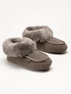 Wollies - Classico Suede - Bruna slip on fårskinnstofflor