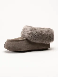 Wollies - Classico Suede - Bruna slip on fårskinnstofflor