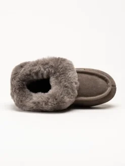 Wollies - Classico Suede - Bruna slip on fårskinnstofflor