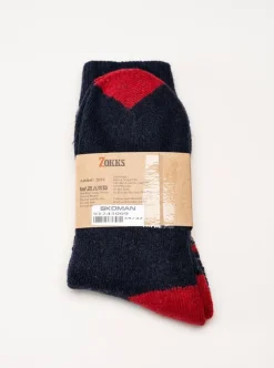 Zokks - Wool 1-pack - Blå/Grå/Röda ullstrumpor