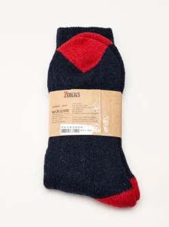Zokks - Wool 1-pack - Blå/Grå/Röda ullstrumpor