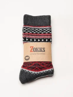 Zokks - Wool 1-pack - Grå multifärgade ullstrumpor
