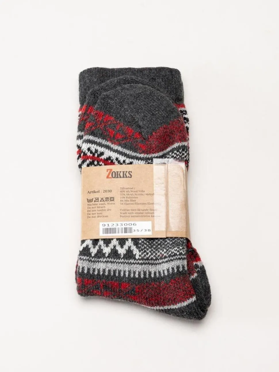 Zokks - Wool 1-pack - Grå multifärgade ullstrumpor