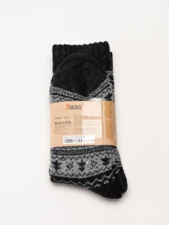 Zokks - Wool 1-pack - Grå svarta ullstrumpor