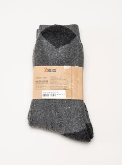 Zokks - Wool 1-pack - Grå svarta ullstrumpor