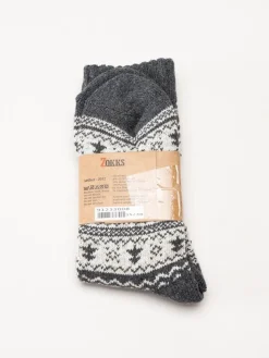 Zokks - Wool 1-pack - Grå vita ullstrumpor