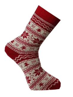 Zokks - Wool 1-pack - Röd vita ullstrumpor