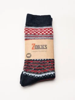 Zokks - Wool 1-pack - Svarta multifärgade ullstrumpor