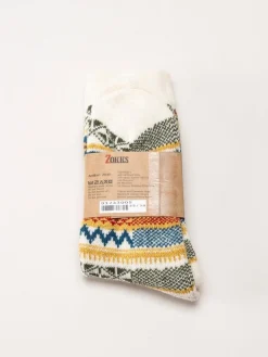 Zokks - Wool 1-pack - Vita multifärgade ullstrumpor