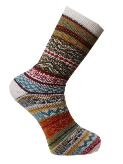 Zokks - Wool 1-pack - Vita multifärgade ullstrumpor